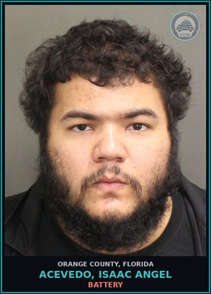 CCW arrest card for ACEVEDO, ISAAC ANGEL in Orange County: RESISTING OFFICER WITHOUT VIOLENCE