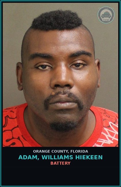 CCW arrest card for ADAM, WILLIAMS HIEKEEN in Orange County: FALSE IMPRISONMENT