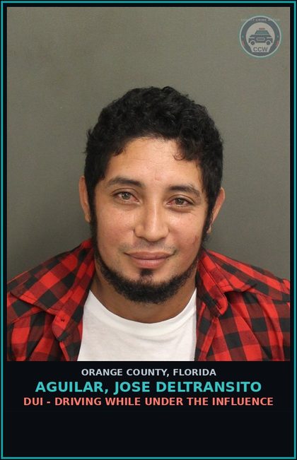 CCW arrest card for AGUILAR, JOSE DELTRANSITO in Orange County: AFFRAYS