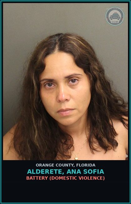 CCW arrest card for ALDERETE, ANA SOFIA in Orange County: BATTERY (DOMESTIC VIOLENCE)