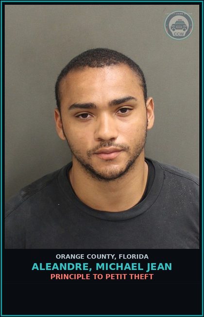 CCW arrest card for ALEANDRE, MICHAEL JEAN in Orange County: CRIMINAL MISCHIEF (>=$1000)