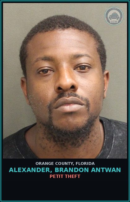 CCW arrest card for ALEXANDER, BRANDON ANTWAN in Orange County: FEDERAL CHARGE REMAND HOLD CIVIL NO CCH EN