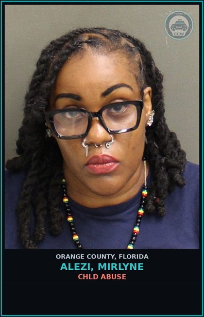 CCW arrest card for ALEZI, MIRLYNE in Orange County: chld ABUSE
