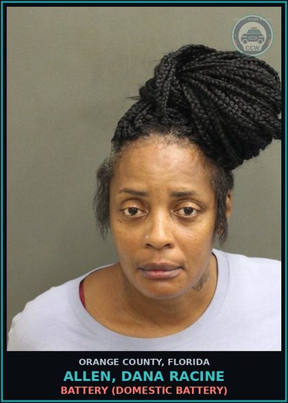 CCW arrest card for ALLEN, DANA RACINE in Orange County: BATTERY (DOMESTIC BATTERY)