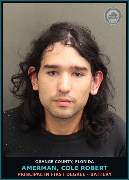 CCW arrest card for AMERMAN, COLE ROBERT in Orange County: OBSTRUCTING JUSTICE-HINDER WITN COMMUN INFO TO LEO/JUDGE MISD PROC