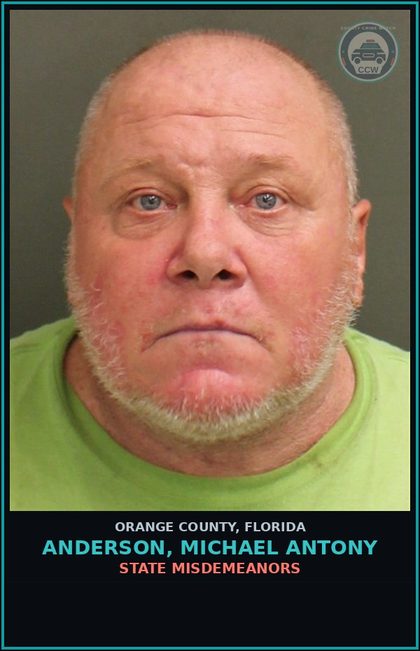 CCW arrest card for ANDERSON, MICHAEL ANTONY in Orange County: ALCOHOLIC BEVERAGES, OPEN CONTAINERS