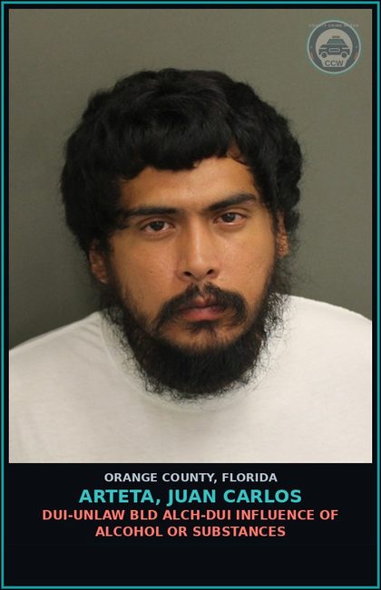 CCW arrest card for ARTETA, JUAN CARLOS in Orange County: POSSESSION OF COCAINE