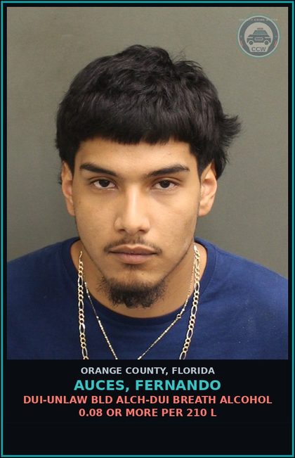 CCW arrest card for AUCES, FERNANDO in Orange County: VIOLATION OF PROBATION