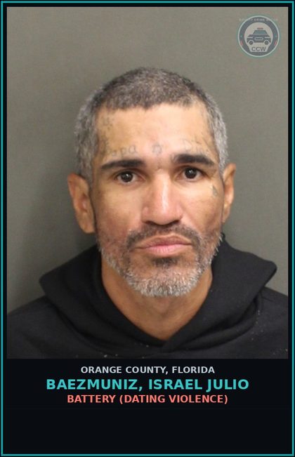 CCW arrest card for BAEZMUNIZ, ISRAEL JULIO in Orange County: PETIT THEFT