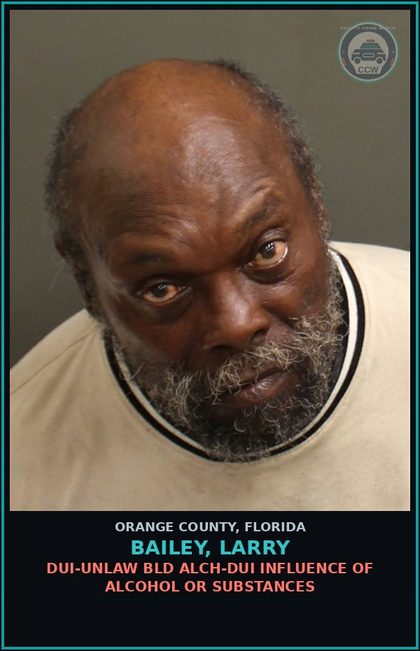 CCW arrest card for BAILEY, LARRY in Orange County: TRESPASSING-STRUCTURE OR CONVEYANCE