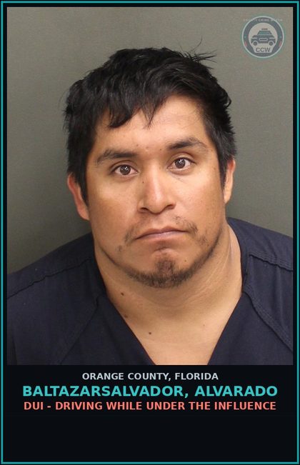 CCW arrest card for BALTAZARSALVADOR, ALVARADO in Orange County: DRIV WHILE LIC SUSPEND REVOCATION EQUIV STATUS