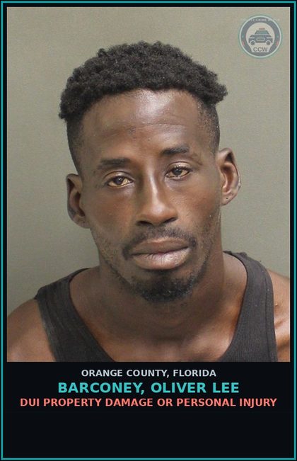 CCW arrest card for BARCONEY, OLIVER LEE in Orange County: POSSESSION OF COCAINE