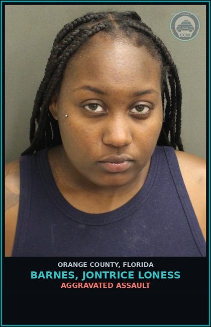 CCW arrest card for BARNES, JONTRICE LONESS in Orange County: AGGRAVATED ASSAULT