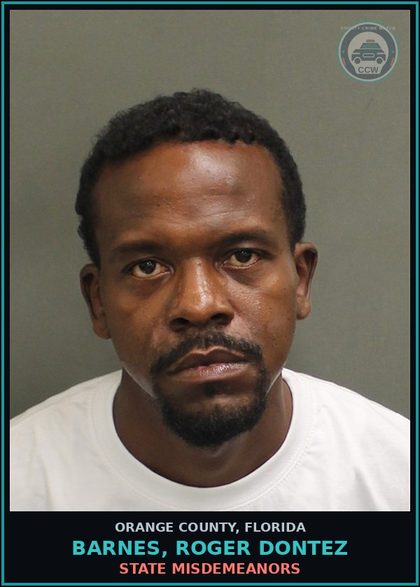 CCW arrest card for BARNES, ROGER DONTEZ in Orange County: STATE MISDEMEANORS