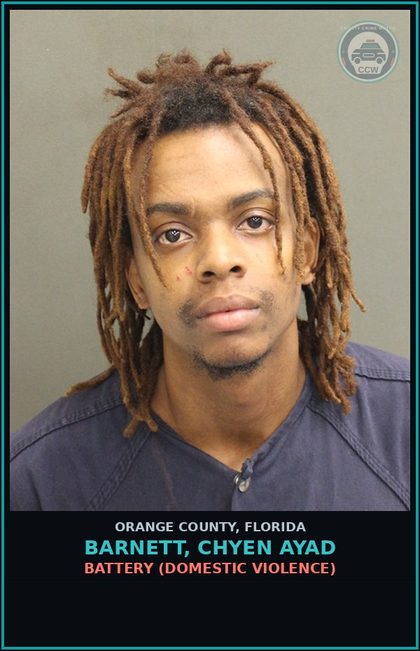 CCW arrest card for BARNETT, CHYEN AYAD in Orange County: BATTERY (DOMESTIC VIOLENCE)