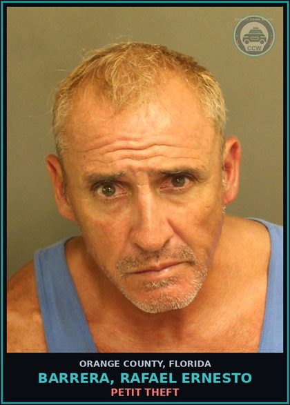 CCW arrest card for BARRERA, RAFAEL ERNESTO in Orange County: PETIT THEFT
