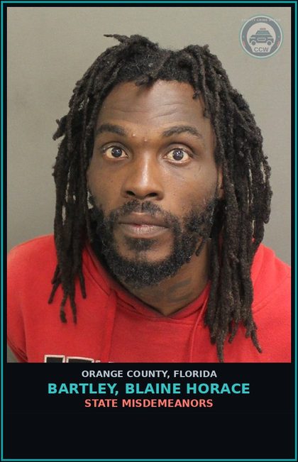 CCW arrest card for BARTLEY, BLAINE HORACE in Orange County: STATE MISDEMEANORS
