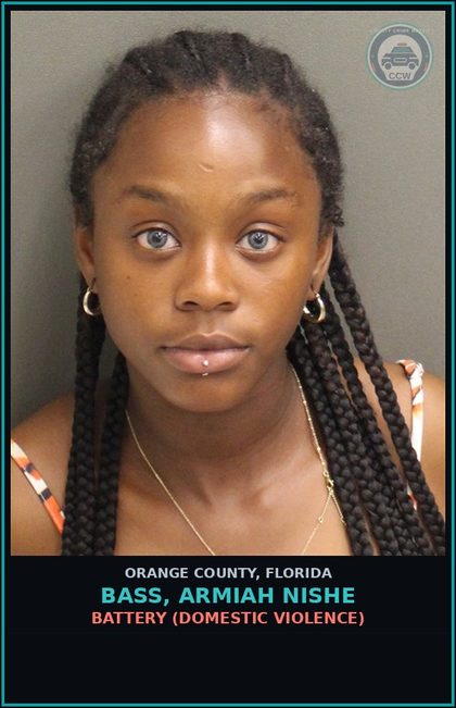CCW arrest card for BASS, ARMIAH NISHE in Orange County: BATTERY (DOMESTIC VIOLENCE)