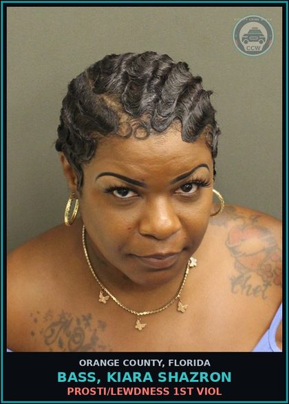 CCW arrest card for BASS, KIARA SHAZRON in Orange County: Prosti/LEWDNESS 1ST VIOL