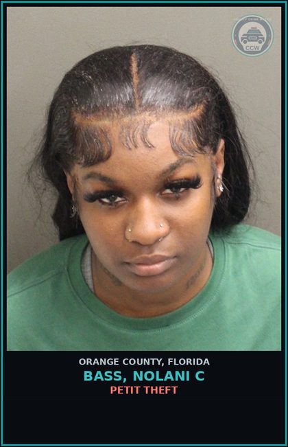CCW arrest card for BASS, NOLANI C in Orange County: PETIT THEFT