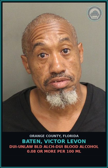 CCW arrest card for BATEN, VICTOR LEVON in Orange County: PURCHASE OF COCAINE
