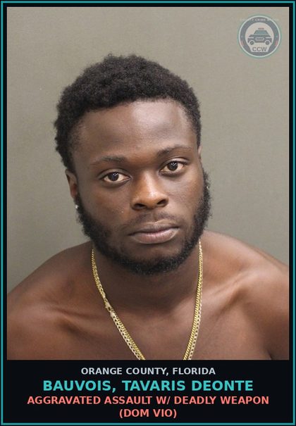 CCW arrest card for BAUVOIS, TAVARIS DEONTE in Orange County: ARSON STRUCTURE/PERSONS NORMALLY PRESENT