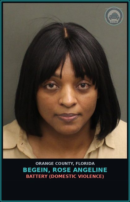 CCW arrest card for BEGEIN, ROSE ANGELINE in Orange County: BATTERY (DOMESTIC VIOLENCE)