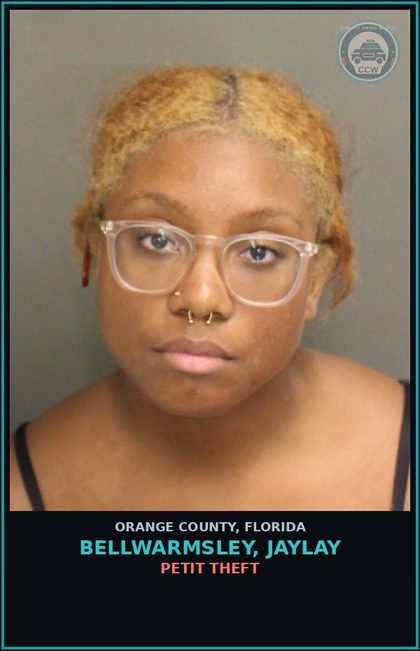 CCW arrest card for BELLWARMSLEY, JAYLAY in Orange County: PETIT THEFT