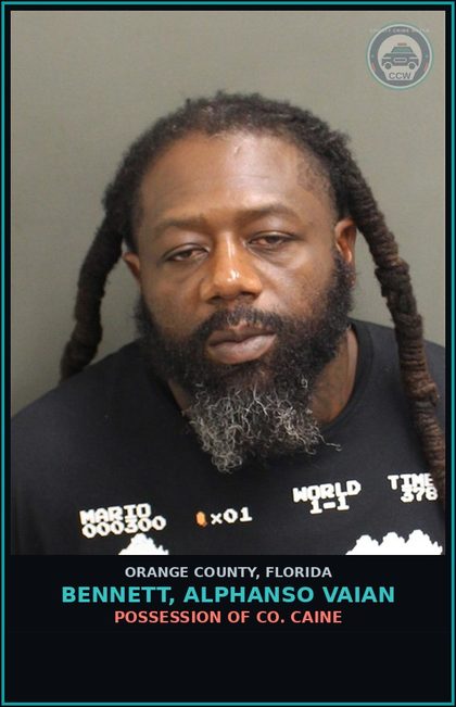 CCW arrest card for BENNETT, ALPHANSO VAIAN in Orange County: SALE/DELIVERY OF COCAINE
