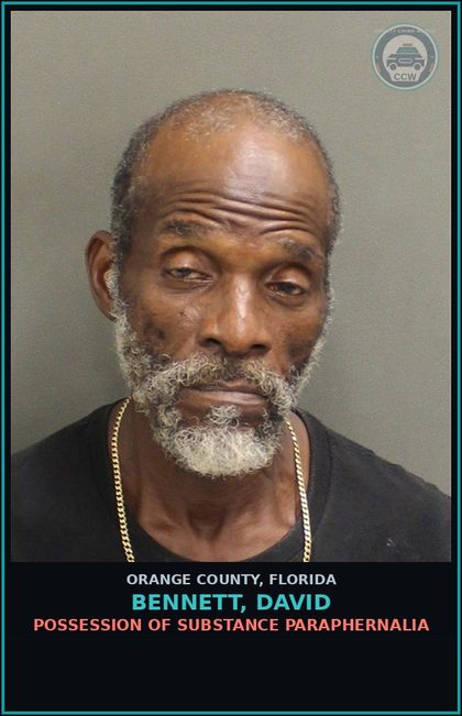 CCW arrest card for BENNETT, DAVID in Orange County: POSSESSION OF DRUG PARAPHERNALIA