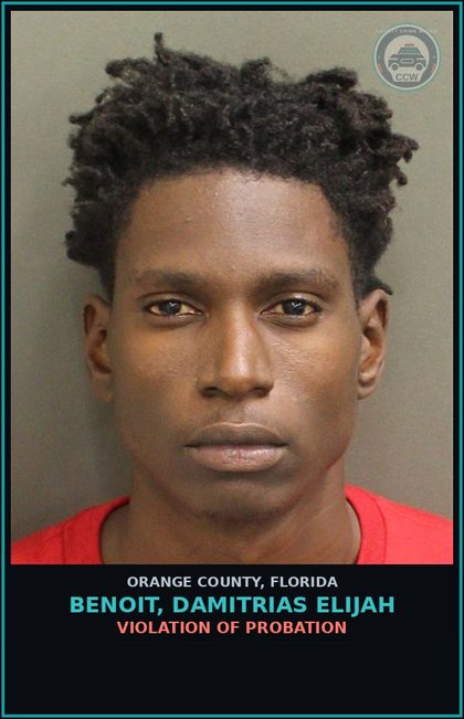 CCW arrest card for BENOIT, DAMITRIAS ELIJAH in Orange County: VIOLATION OF PROBATION