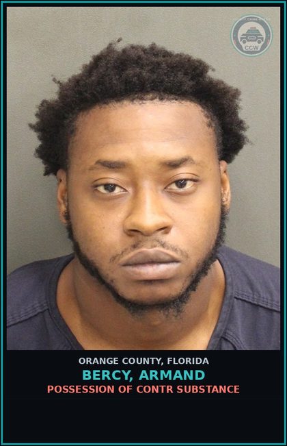 CCW arrest card for BERCY, ARMAND in Orange County: POSSESSION OF contr substance