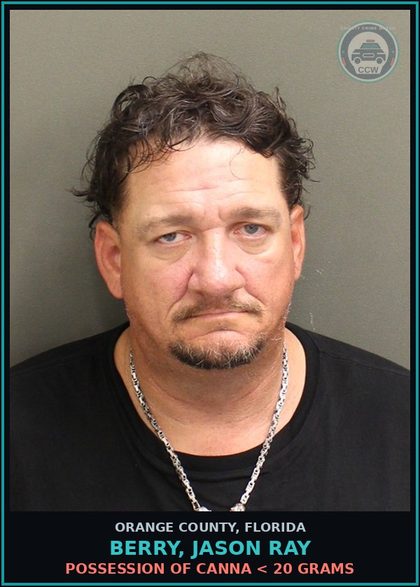 CCW arrest card for BERRY, JASON RAY in Orange County: PETIT THEFT 2 OR MORE PRIOR CONV