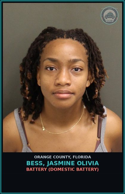 CCW arrest card for BESS, JASMINE OLIVIA in Orange County: BATTERY (DOMESTIC BATTERY)