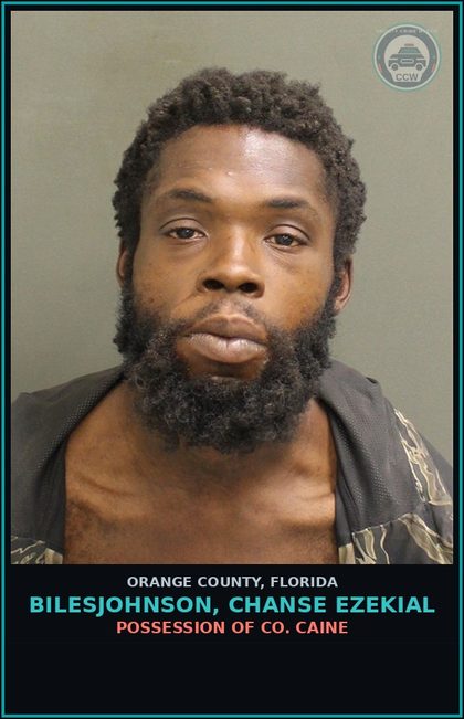 CCW arrest card for BILESJOHNSON, CHANSE EZEKIAL in Orange County: POSSESSION OF COCAINE