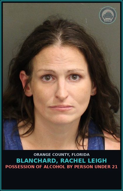 CCW arrest card for BLANCHARD, RACHEL LEIGH in Orange County: RESISTING OFFICER WITHOUT VIOLENCE