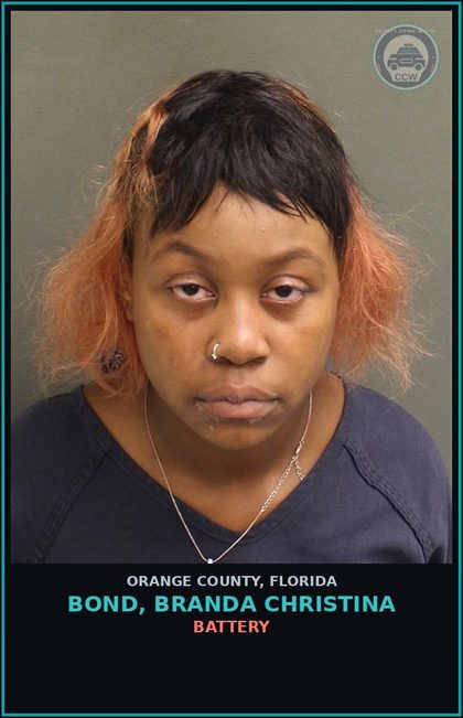 CCW arrest card for BOND, BRANDA CHRISTINA in Orange County: BATTERY