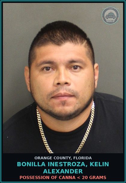 CCW arrest card for BONILLA INESTROZA, KELIN ALEXANDER in Orange County: MOVING TRAFFIC VIOL-OPERATE MOTOR VEHICLE W/O VALID LIC 1ST CONV