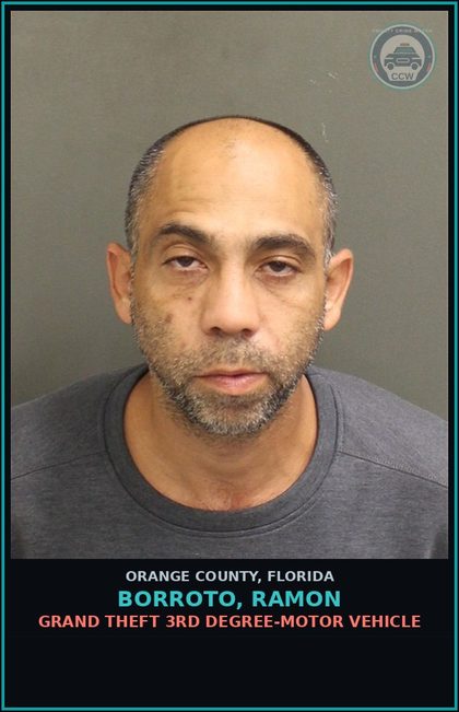 CCW arrest card for BORROTO, RAMON in Orange County: OUT-OF-COUNTY WARRANT-OUT-OF-COUNTY WARRANT