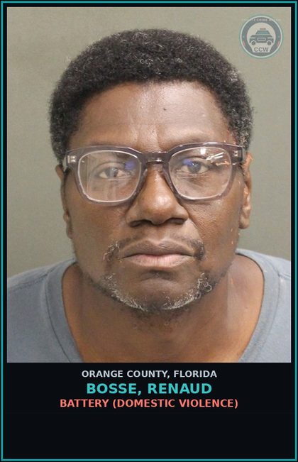 CCW arrest card for BOSSE, RENAUD in Orange County: BATTERY (DOMESTIC VIOLENCE)