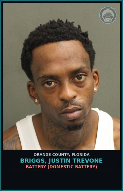 CCW arrest card for BRIGGS, JUSTIN TREVONE in Orange County: BATTERY (DOMESTIC BATTERY)