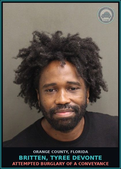 CCW arrest card for BRITTEN, TYREE DEVONTE in Orange County: LOITERING OR PROWLING