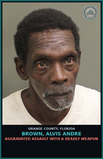 CCW arrest card for BROWN, ALVIS ANDRE in Orange County: BATTERY