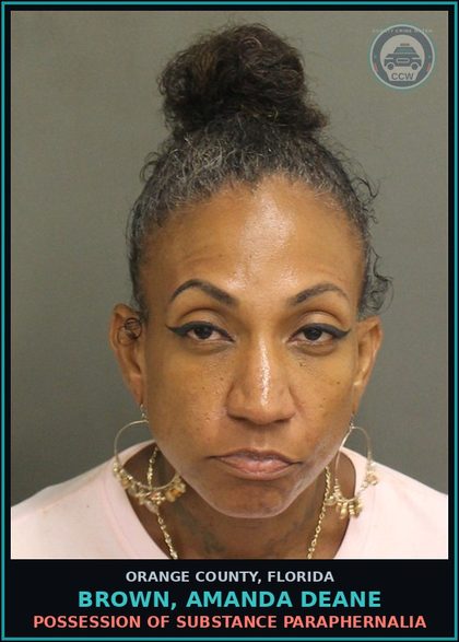 CCW arrest card for BROWN, AMANDA DEANE in Orange County: POSSESSION OF DRUG PARAPHERNALIA