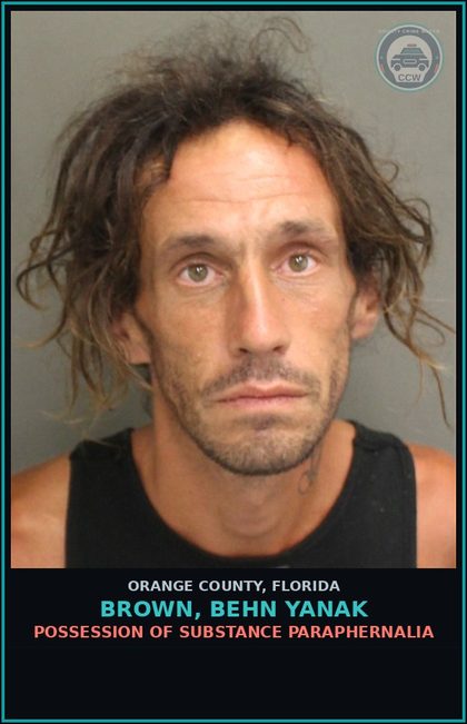 CCW arrest card for BROWN, BEHN YANAK in Orange County: POSSESSION OF DRUG PARAPHERNALIA