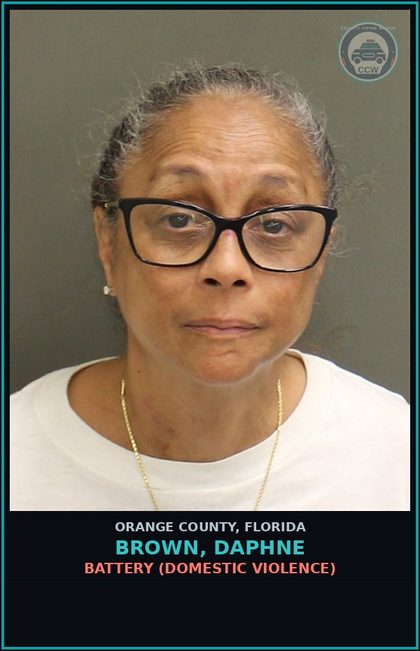 CCW arrest card for BROWN, DAPHNE in Orange County: BATTERY (DOMESTIC VIOLENCE)