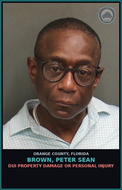 CCW arrest card for BROWN, PETER SEAN in Orange County: TRESPASS/PROP. OTHER THAN STRUCT. OR CONV.
