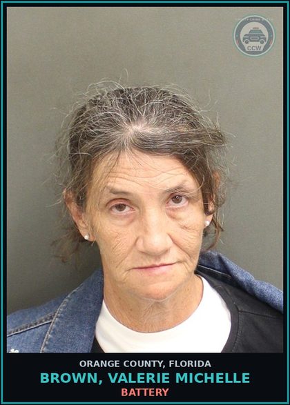 CCW arrest card for BROWN, VALERIE MICHELLE in Orange County: BATTERY
