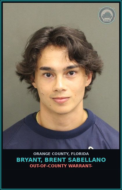 CCW arrest card for BRYANT, BRENT SABELLANO in Orange County: OUT-OF-COUNTY WARRANT-