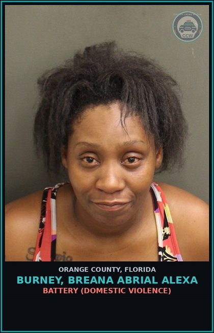 CCW arrest card for BURNEY, BREANA ABRIAL ALEXA in Orange County: BATTERY (DOMESTIC VIOLENCE)